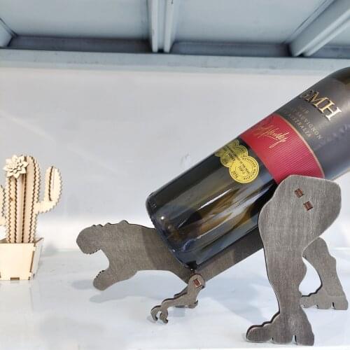 New style wine rack, creative and personalized wooden home decorations, assembling Tyrannosaurus wine rack ornaments wine holder