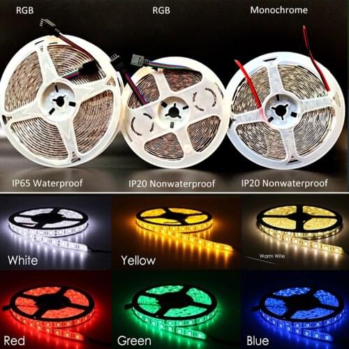12v Waterproof Home Commercial Lighting LED RGB 5050 Tape For Room Bedroom Kitchen Decoration Party Christmas Strip 5 10 m DIY