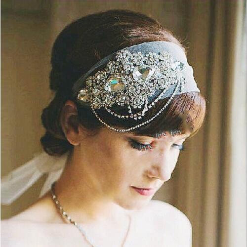 XH161 High-end Bridal Headband Hairband Handmade Rhinestone Wedding Dress