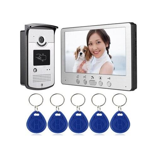 Top Quality Home Security 7 Inch Video Intercom Door Phone ,HD 700TVL Camera ID Card unlocking Audio doorbell in stock