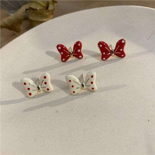 Escape Princess Series Girl Bow Earrings 2021 New Simple, Small and Cute Kawaii Ear Jewelry for Women Girls