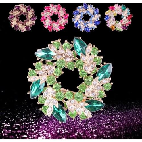 1pc New Fashion Shining Rhinestone Redbud Flower Pin Brooches Jewelry