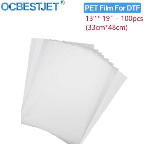100PC 13‘’x19‘’ A3+ PET Transfer Film For Direct Transfer Film Printing For DTF Ink Printing PET Film Printing And Transfer
