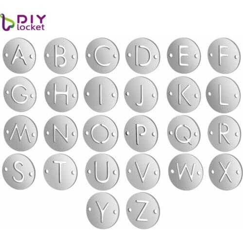 100pcs/lot Wholesale Stainless Steel Double Side Polished Letter Connection Charms Bracelet DZ164