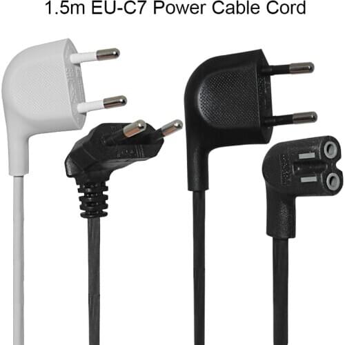 2 Pin Prong EU Cable Power Supply Cord Right Angled to IEC C7 Figure 8 Power Cable for Samsung Power Supply LED TV Laptop