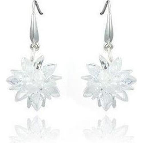 2016 new style frost flowers fashion zircon 925 sterling silver ladies' drop earrings jewelry wholesale
