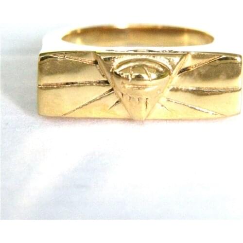 2017 Cool Style Biker Band Party Concise Style Ring Stainless Steel Mens Ring New Fashion Punk Biker Golden Ring