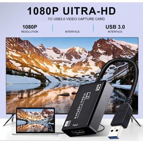4K 1080p 30fps Video Audio- Capture Card 4K HDMI-compatible to USB 3.0 Video Recorder Live Stream Broadcast Retailsale