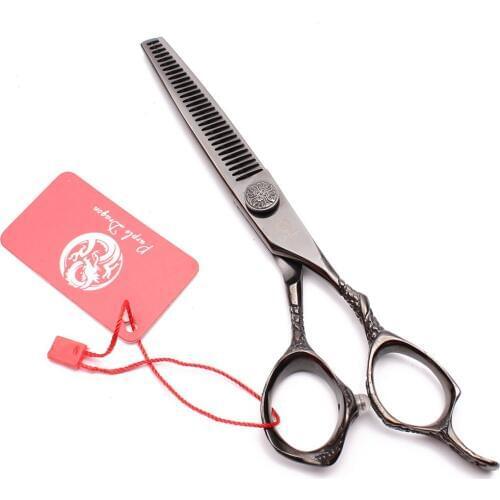 9001# 5.5" 16cm 440C Black Purple Dragon Haircut Set Barber Scissors Cutting Shears Thinning Scissors Professional Hair Scissors