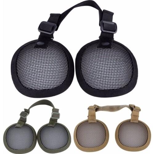 WoSporT Tactical Helmet Accesories Steel Net Ear Protective Part Outdoor Shooting Sports Safety ear Protection