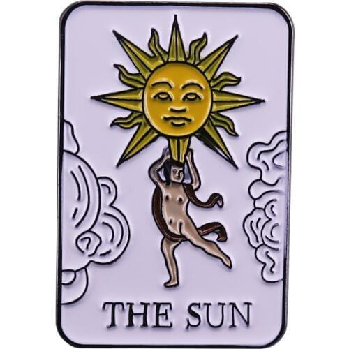 The Sun tarot amulet pin charm divination art jewelry
