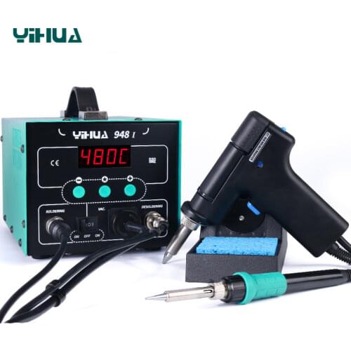 YIHUA 948 220V/110V Digital electric soldering device Soldering Iron Station Suction Tin Gun Handle Rework Station Welding 2 in1