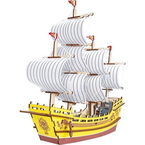 Wood Craft Sailing Series Merchant Ship Boat Assembly Kits Wooden 3D Building Blocks Toys Kids DIY Hobbies Eductionnal Toys