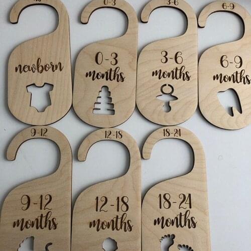 Wood baby closet dividers set Nursery closet clothes organizers Baby wardrobe divider