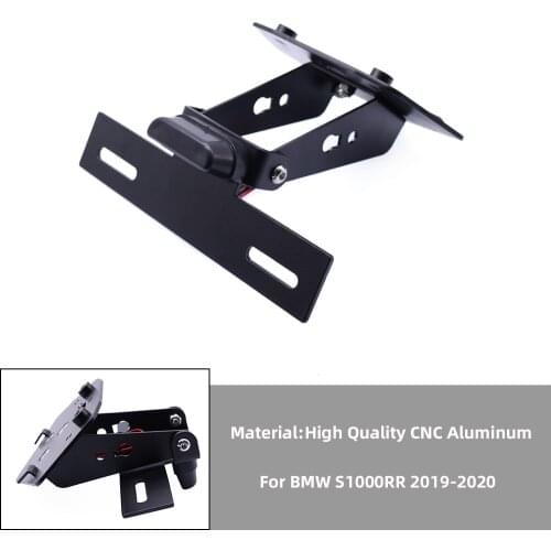 REALZION Motorcycle License Number Plate Holder Frame Bracket Tidy Fender Eliminator With LED Light For BMW S1000RR 2019-2020