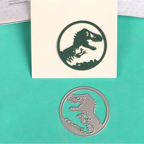 DUOFEN METAL CUTTING DIES S18082309 dinosaur circle tag embossing stencil DIY Scrapbook Paper Album 2018 new