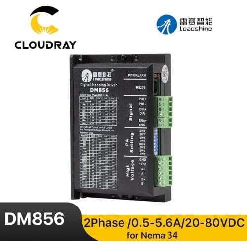 Leadshine DM856 2 Phase Stepper Driver 0.5A-5.6A for 57 60 Stepper Motor Nema23 Nema34 Motor Controller CNC Engraving Machine