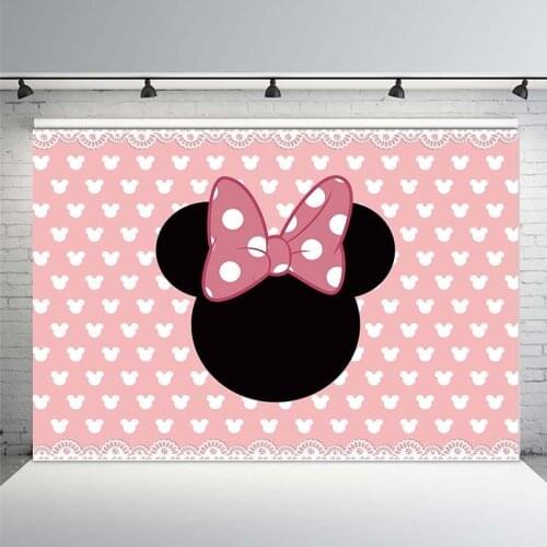Mouse Happy Birthday Party Poster Photo Background Gender Reveal Girl Boy Baby Shower Photography Backdrop Photophone