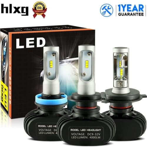 HLXG 2PCS 8000LM 72W H7 LED H1 H4 H11 Car Headlight Bulbs CSP Chips Auto Lampada 9005 HB3 9006 HB4 H9 H8 lights