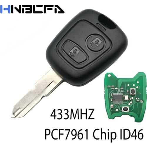 ID46 433MHZ Chip With Transponder NE73 Blade For PEUGEOT 206 Car Key PCF7961 2 Button Remote Key