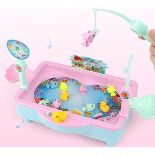 Magnetic Fishing Toy For Boys And Girls, Kids Fishing Toy Children Electric Rotating Water Fishing Play Interactive Game