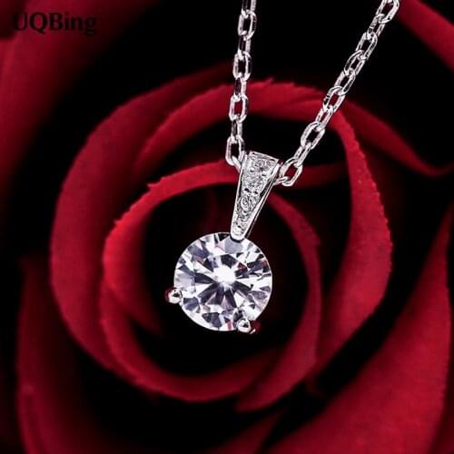 Korea 925 Silver Crystal Zirconia Pendant Necklaces 925 Sterling Silver Necklaces&Pendants Jewelry Collar Colar Free Shipping
