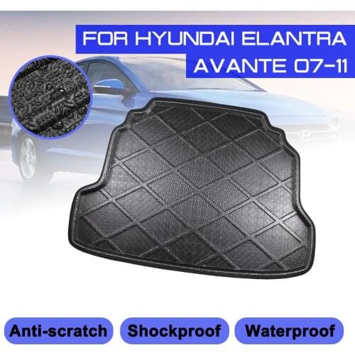For Hyundai Elantra Avante 2007-2011 Car Rear Trunk Boot Mat Waterproof Floor Mats Carpet Anti Mud Tray Cargo Liner