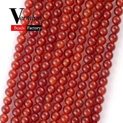 3mm Red Jades Round Stone Beads For Needlework Jewelry Making DIY Necklace Bracelet Accessories Spacer Loose Beads 15" Wholesale