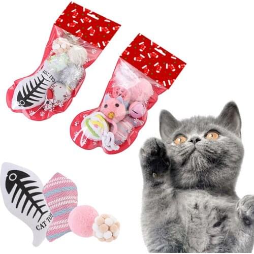 Legendog 6PCS/Set Pet Christmas Funny Cat Scratching And Bite Resistant Kitten Chew Toy Interactive Cat Dog Toy
