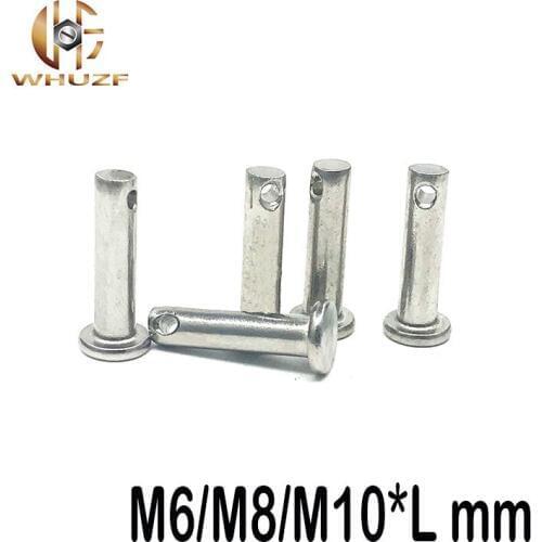 M6 M8 M10 GB882 304 stainless steel Dowel pin flat headed cylindrical pin dowel with holes shaft split pin hole Round flat ends