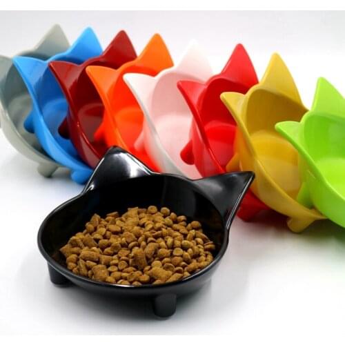 Cute Cat-Shaped Colorful Cat Bowl Cat Food Bowl Non-Slip