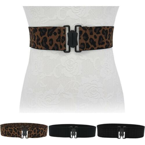 Fashion Womens Lady Wide Stretch Buckle Woven Elastic Belt Cinch High Waistband