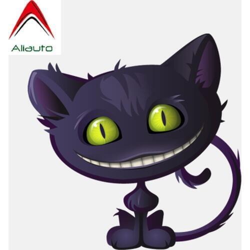 Aliauto Funny Car Sticker Lovely Smile Cheshire Cat Auto Accessories Vinyl Decal for Ford Focus Chevrolet Peugeot ,13cm*13cm