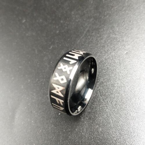 Nostalgia Stainless Steel Nordic Runic Runes Jewelry Viking Ring Mens Rings Womens Gifts Wicca Witchcraft Dropshipping