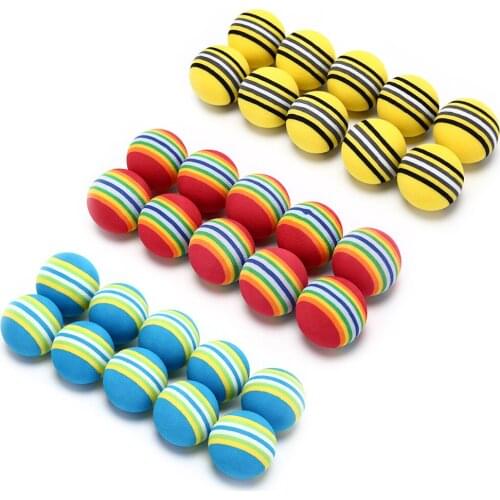 New 10pcs Golf Sponge Soft Rainbow Balls Golf Swing Training Balls Sponge Foam Golfer/ Tennis Sponge Golf Ball