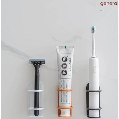 2021 New Wall-mounted Toothbrush Holder Electric Toothbrush Holder Razor Holder Storage Shelf Bathroom Punch-free Accessories