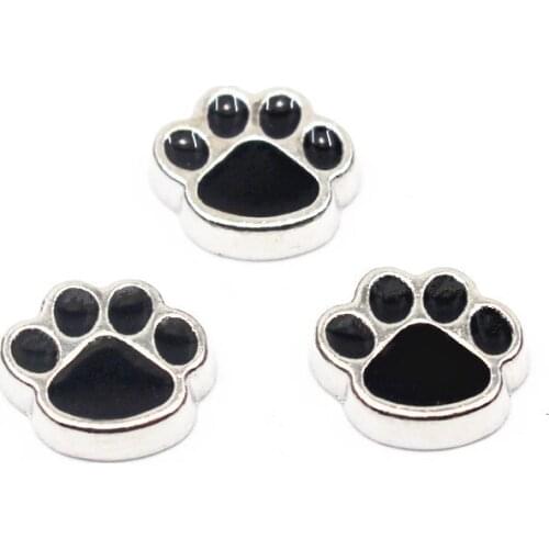20Pcs/Lot Pawprint Alloy Floating Charms Hand-made DIY for Glass Lockets