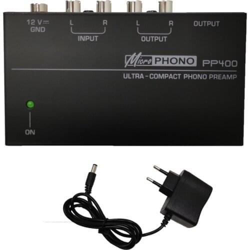 PP400 Ultra-Compact Phono Preamp Preamplifier With Rca 1/4Inch Trs Interfaces Preamplificador Phono Preamp Preamplifier