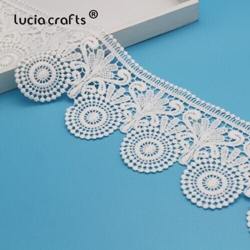 SALE! 1Yard White Flower Embroidered lace Ribbon Trim Net Lace Fabric Tape DIY Wedding Decorations For Clothing Dress CH1106