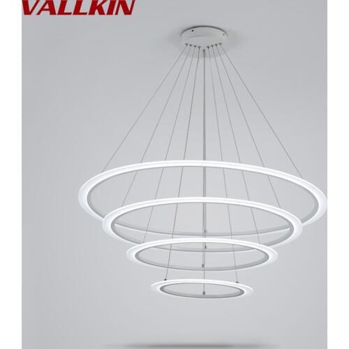 Modern LED Simple Pendant Lights Lamp For Dining Room DIY Circle Acrylic Lustre Pendant Light Pendant Hanging Ceiling Fixtures