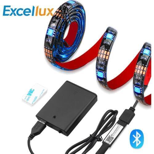 5V Led Strip Battery Operated TV Backlight RGB LED Strip 1M 2M Bluetooth Led Strip Light ,17 Key RF Remote RGB Tape Waterproof