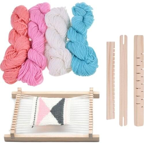 Wood Knitting Weaving Loom Tapestry Yarn Kit Handloom Machine DIY Handmade Tool for Beginners Children