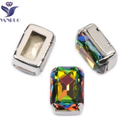 YANRUO 4627 All Sizes VM Octagon Fancy Stones Setting Sewing Crystals Glass Strass Point Back Rainbow Rhinestones For Dress