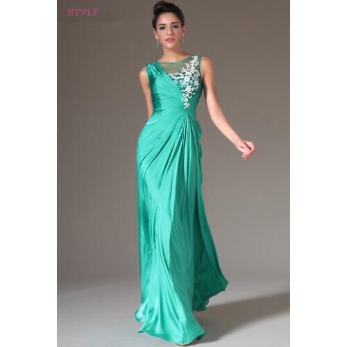 Mint Green Evening Dresses Mermaid Chiffon Appliques Lace Plus Size Long Evening Gown Prom Dresses Robe De Soiree