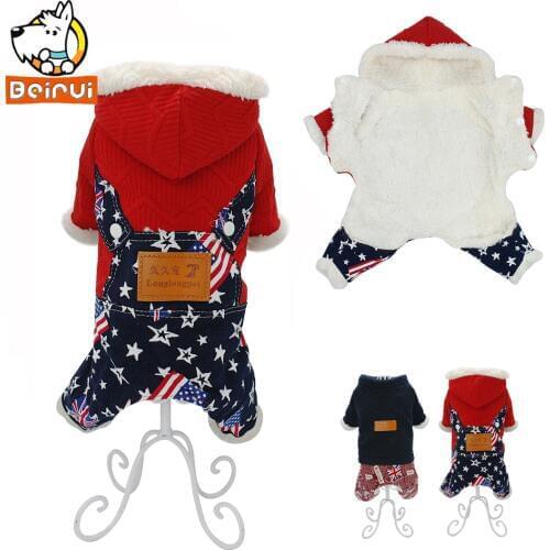 Winter Four Legs Dog Clothes Warm Cotton Jumpsuit Puppy Coat Jacket Chihuahua Clothing For Small Medium Dogs Pet Yorkie