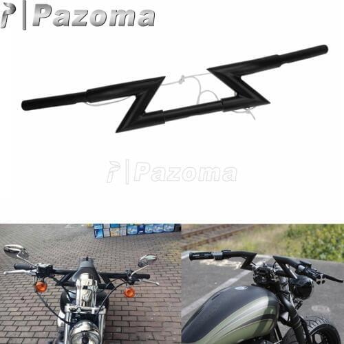 1 Inch Matte Black Motorcycle Clubman Handlebar Crazy Z Bars for Harley Honda Chopper Suzuki Kawasaki Yamaha Triumph Handle Bar