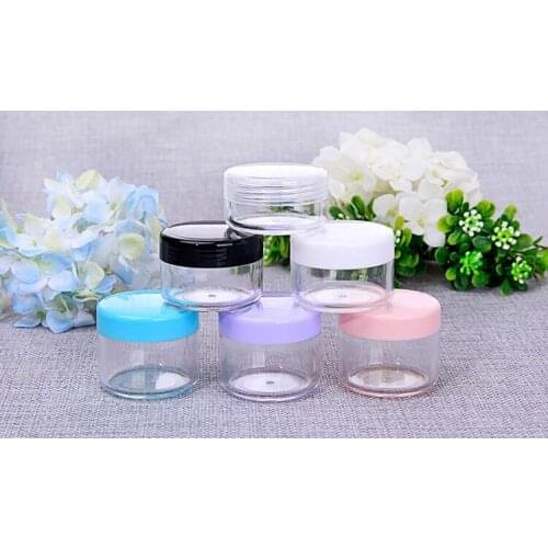 10pcs Cosmetic Jar 10/15/20g Color Empty Cosmetic Refillable Bottles Plastic Eyeshadow Makeup Face Cream Jar Pot Container Box