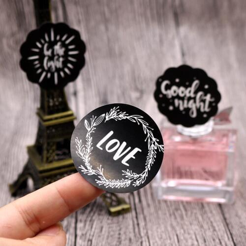 1000pcs 4cm round shape Lovely kraft /white Adhesive Stickers Decorative Gift Packaging Label custom available For Jewelry