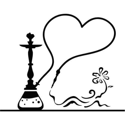 16.9cm*13.2cm Smoke Shisha Motorcycle Decor Stickers Vinyl Decals Black/Silver S3-6232