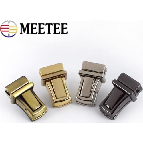 2/4pcs 21x35mm Rectangular Pressed Push Metal Locks Women handbags Lock Snap Decor Clasps Closure DIY leather Bag Accessories
